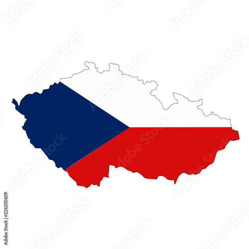 Map country with flag of Czech Republic