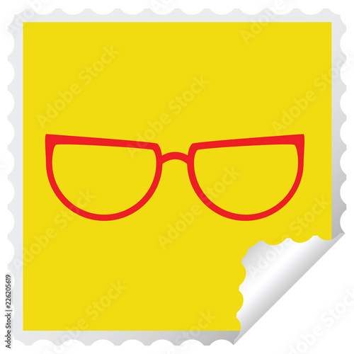 spectacles square peeling sticker