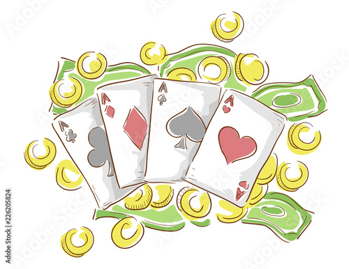 Money Card Gamble Illustration