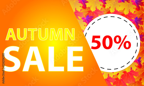 banner with 50% autumn discounts