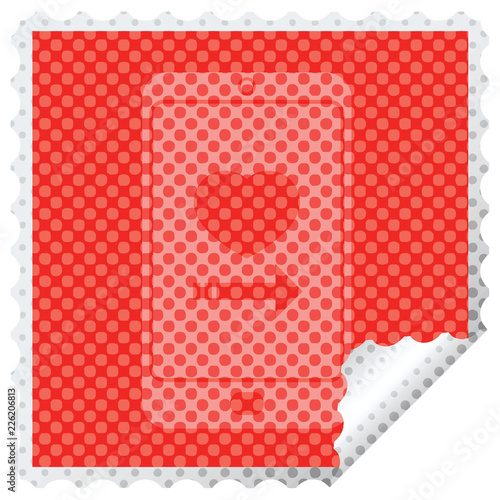 dating app on cell phone square peeling sticker