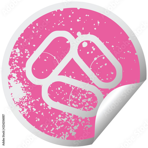 Pills distressed sticker