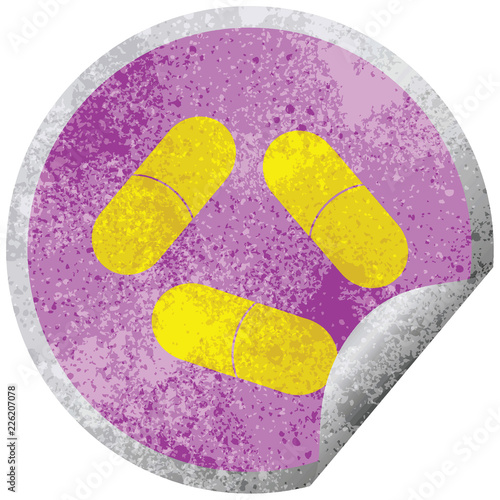pills circular peeling sticker