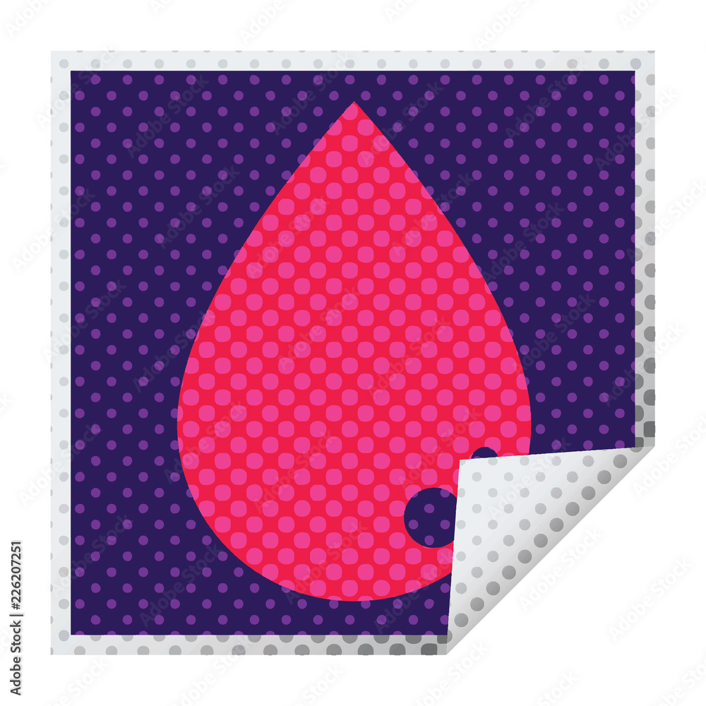 blood drop square peeling sticker blood drop square peeling sticker