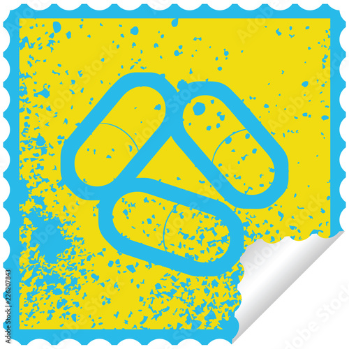 Pills distressed sticker