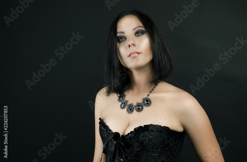 perfect portrait sensual brunette woman 
