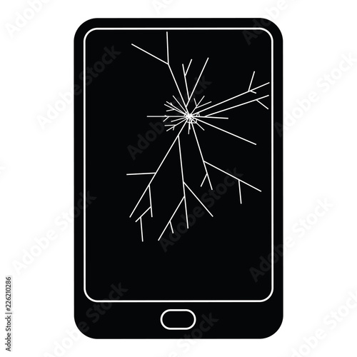 broken electronic tablet vector icon