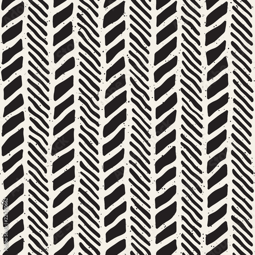 Simple ink geometric pattern. Monochrome black and white strokes background. Hand drawn texture for your design