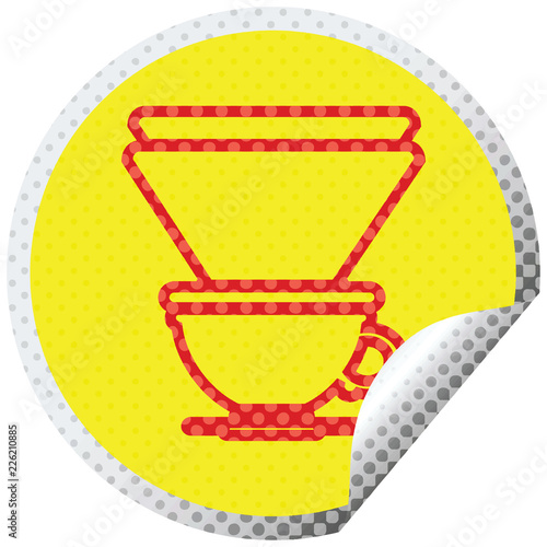 coffee filter cup circular peeling sticker