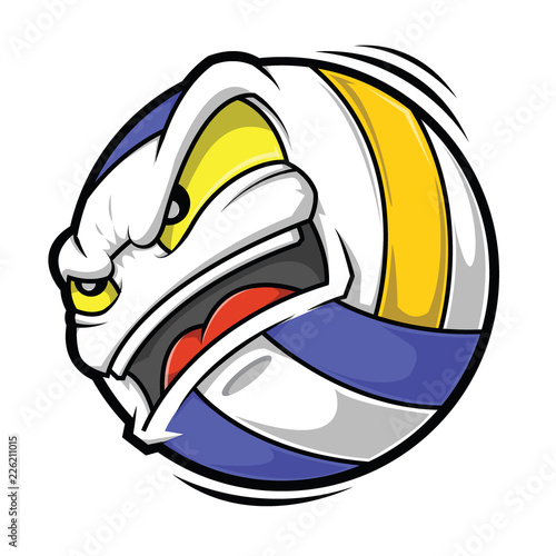 Cartoon Volleyball angry face