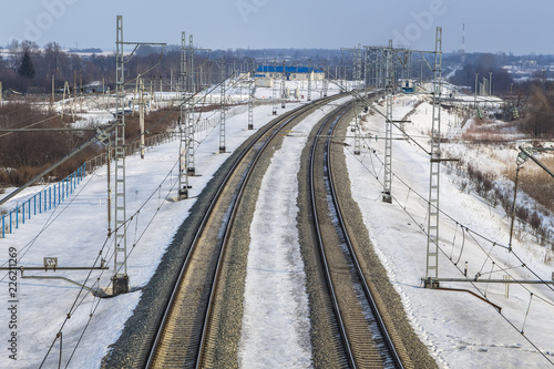Industrial landscape - electrified railway line