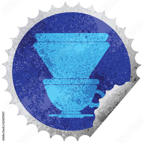 coffee filter cup circular peeling sticker