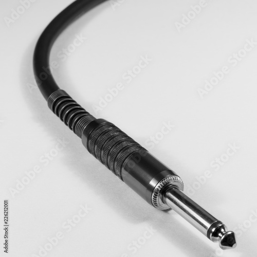 6.3 mm jack cable isolated on white background