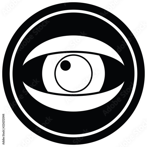 staring eye circular symbol