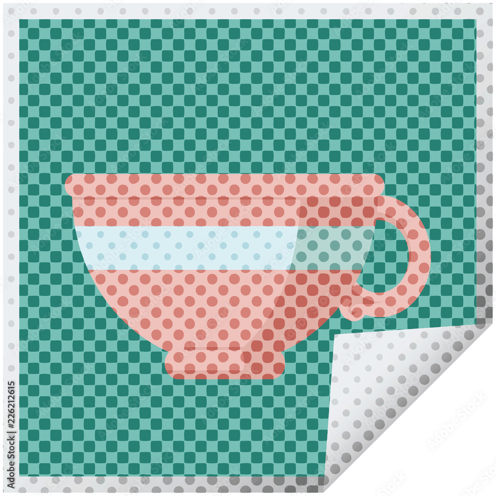 coffee cup graphic square sticker coffee cup graphic square sticker
