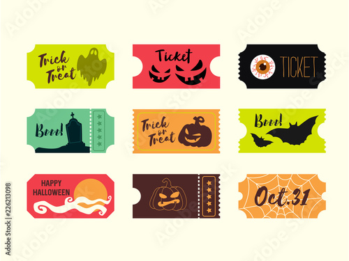 Set of tickets for halloween party