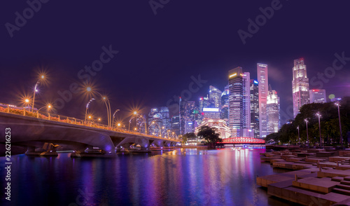 Singapore city skyline,City scape Building in Singapore., Singapore city skyline at Marina bay cityscape at night