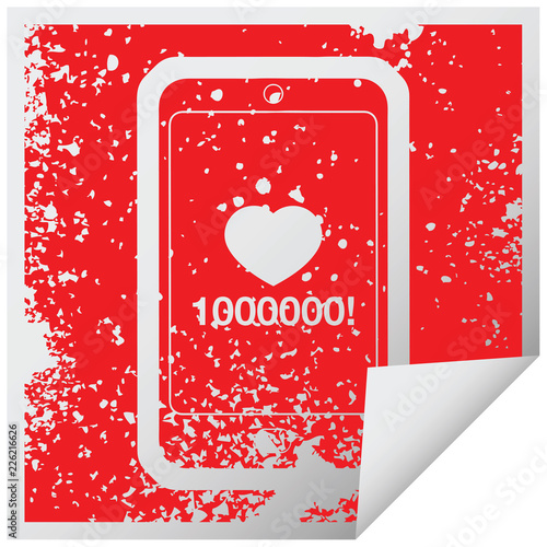mobile phone showing 1000000 likes graphic icon