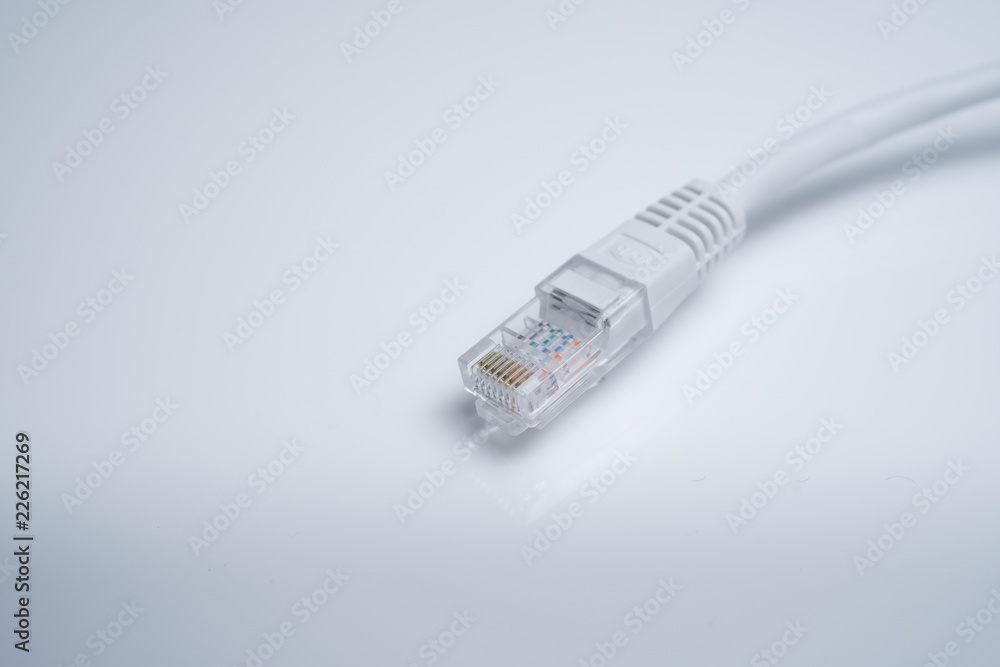 Ethernet cable Cat 5 RJ45 on white isolated background Ethernet cable Cat 5 RJ45 on white isolated background