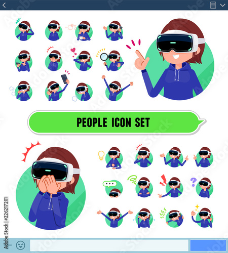 flat type VR goggle women_icon