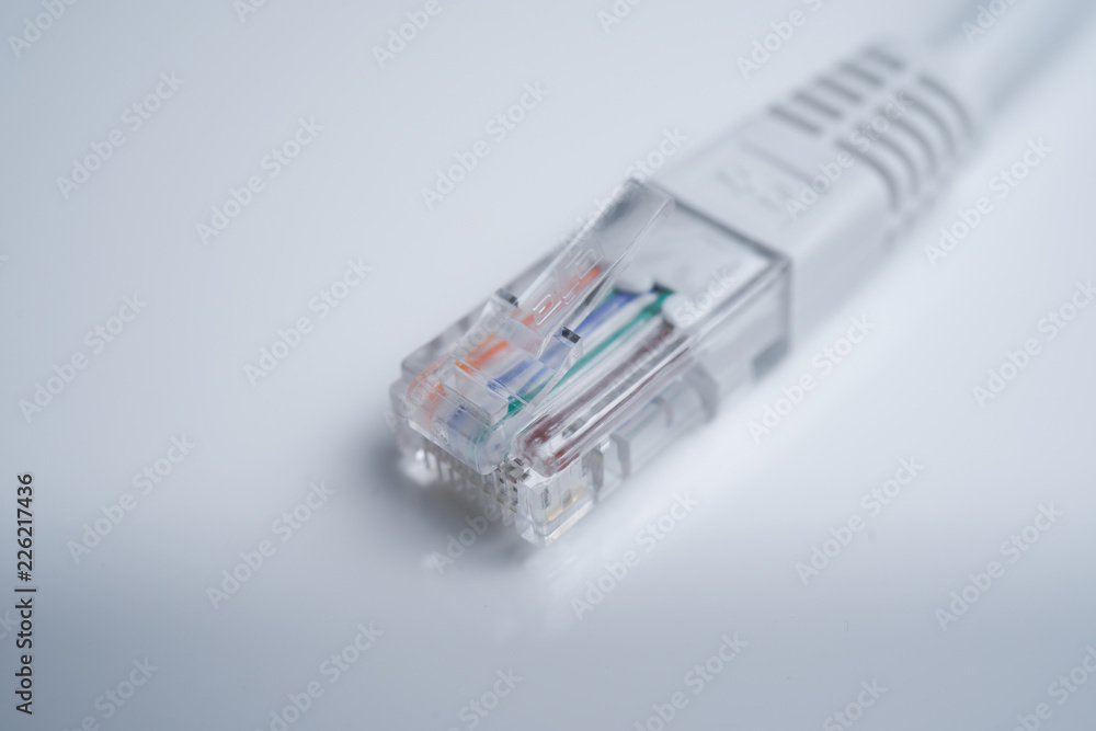 Ethernet cable Cat 5 RJ45 on white isolated background Ethernet cable Cat 5 RJ45 on white isolated background