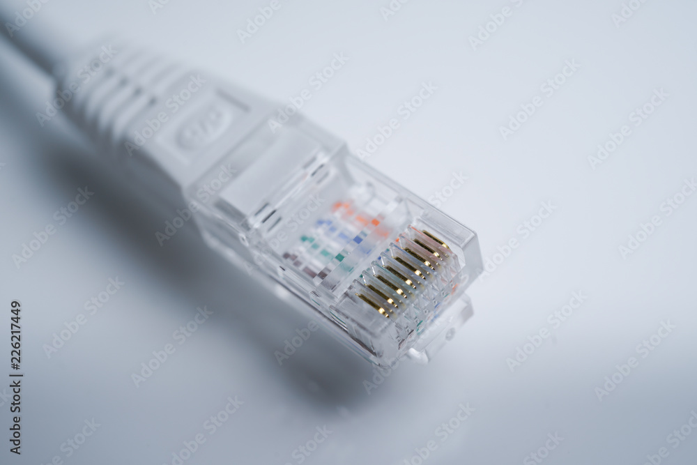 Ethernet cable Cat 5 RJ45 on white isolated background Ethernet cable Cat 5 RJ45 on white isolated background