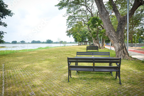 table and chairs in relaxing zone at park © khuruzero