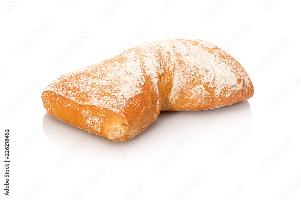 Brötchen lang aus Dinkel isoliert Brötchen lang aus Dinkel isoliert