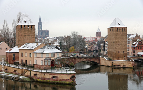 Winter and snow in Strasbourg - Alsace - France