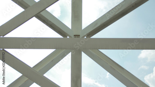 detail of a modern metal structure construction.