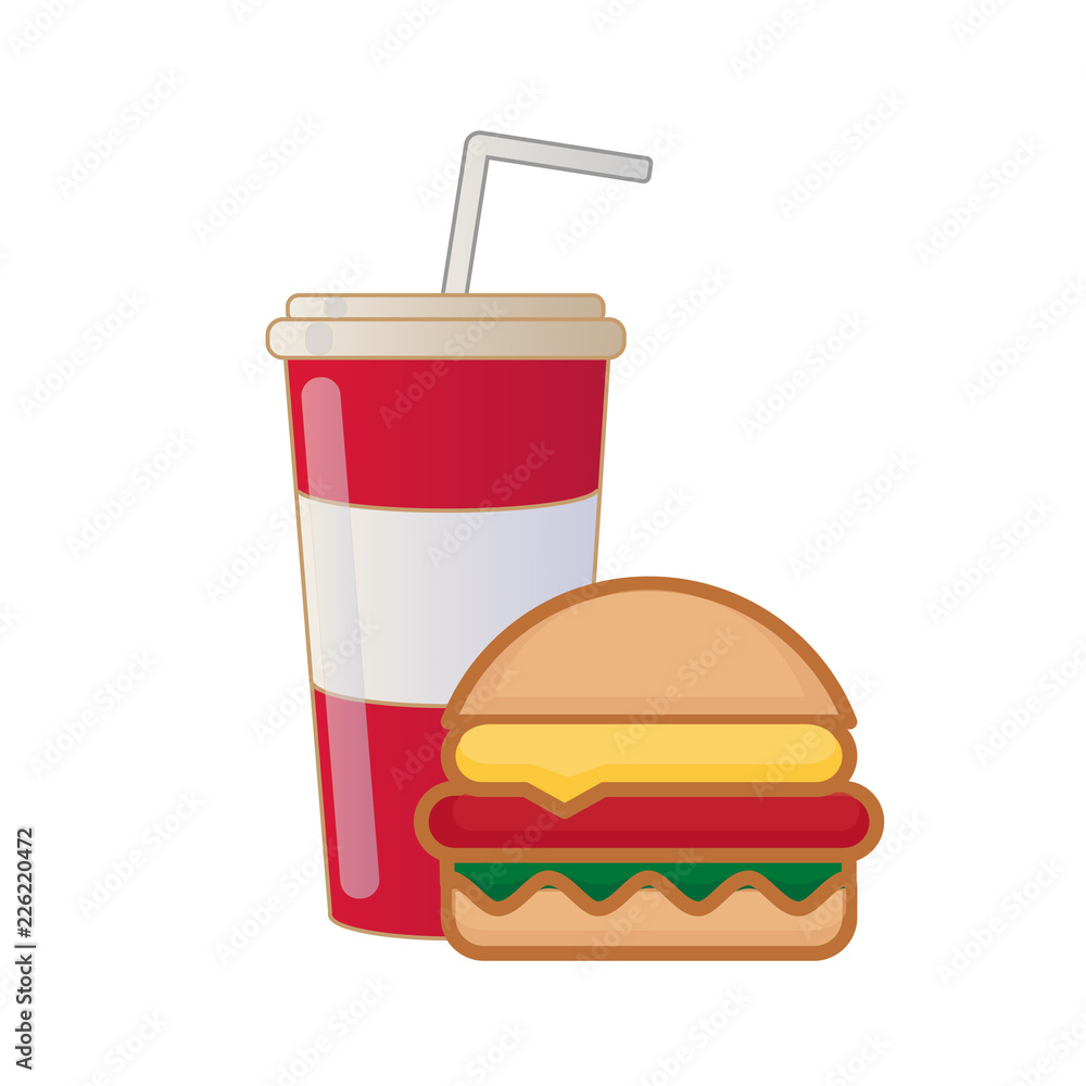 hamburger and soda hamburger and soda