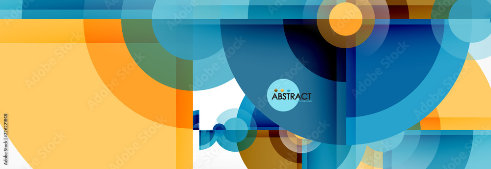 Obraz premium Abstract background - multicolored circles, trendy minimal geometric design