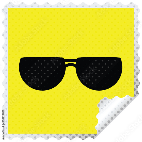 sunglasses graphic vector illustration square sticker stamp