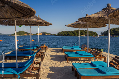 Beautiful beach for a holiday in Albania. Ionian Sea