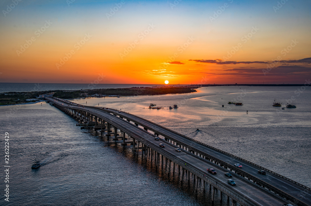 Sunset Aerial over Destin, Florida, USA