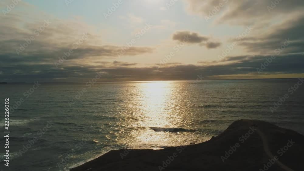 The Celtic Sea at sunset - beautiful aerial view over the Ocean The Celtic Sea at sunset - beautiful aerial view over the Ocean
