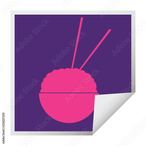 Rice bowl square peeling sticker