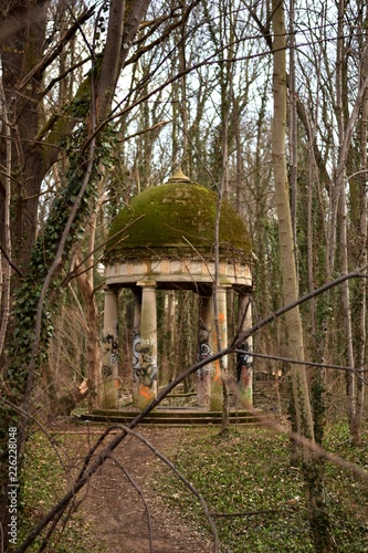 pergola stocked in a forest in Leipzig, Germany photo