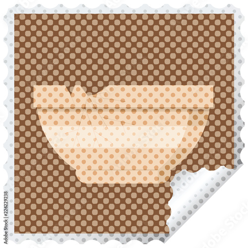 cracked bowl graphic vector illustration square sticker stamp