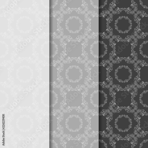 seamless geometric abstract pattern with floral motive