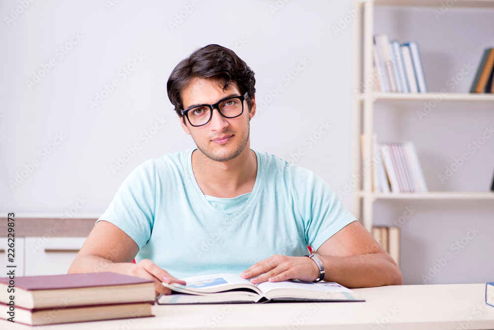 Young handsome student preparing for school exams Young handsome student preparing for school exams