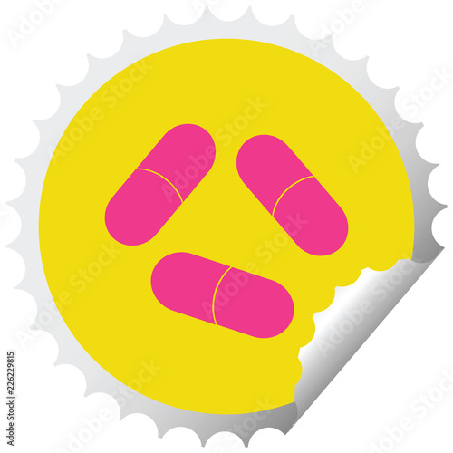 pills circular peeling sticker