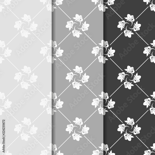 abstract floral seamless pattern with netting and leaves
