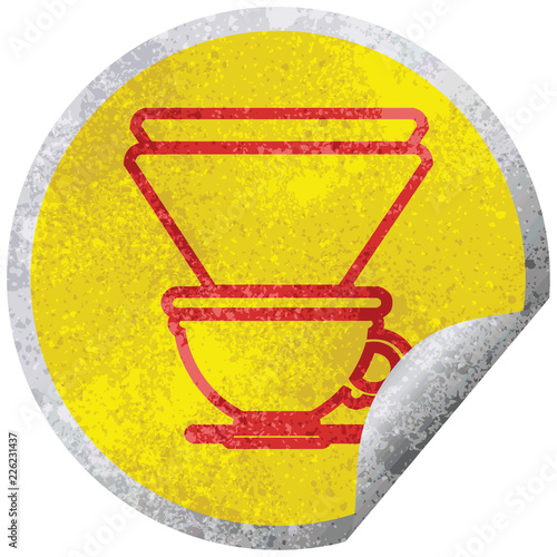coffee filter cup circular peeling sticker