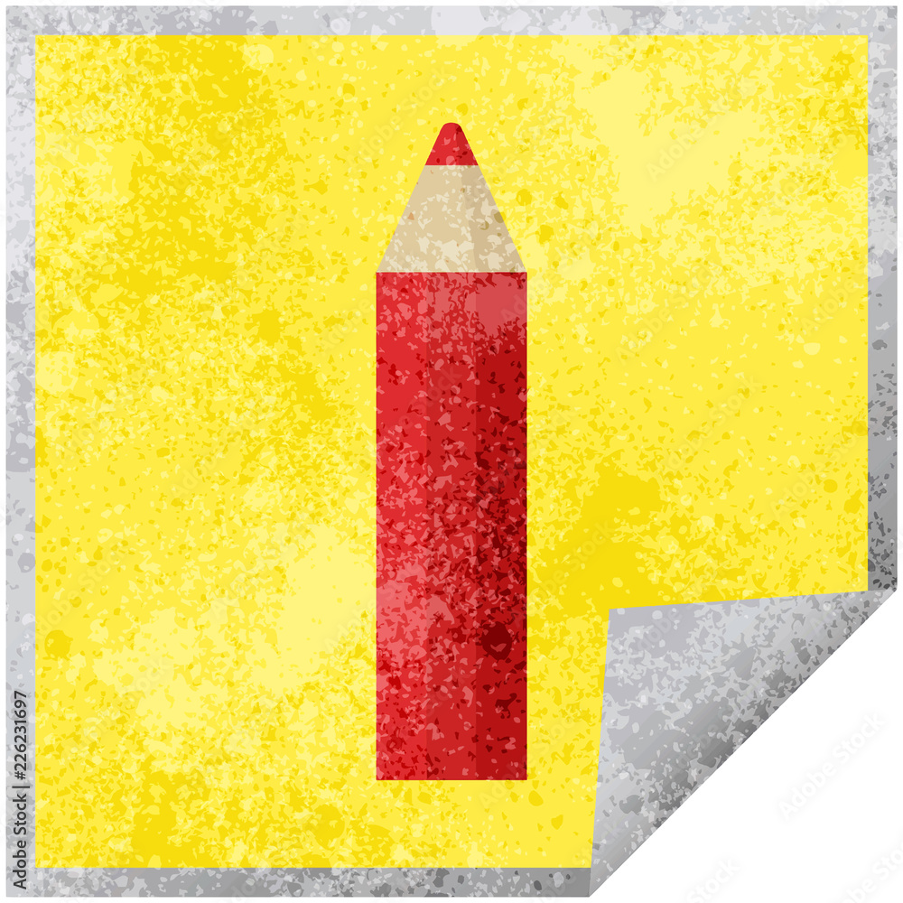 Fototapeta premium red coloring pencil graphic square sticker