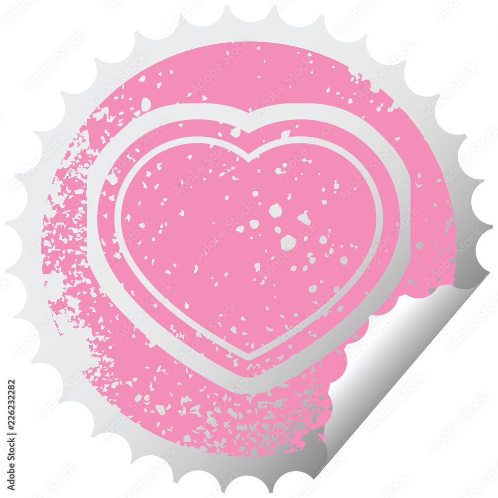 Naklejka premium heart symbol graphic distressed sticker