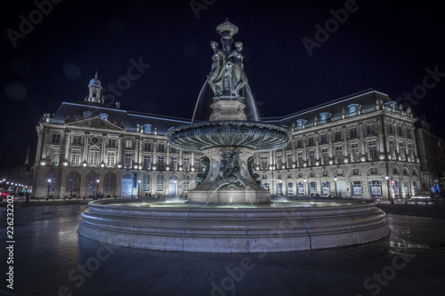 Fountain of the Three Graces, Place de la Bourse in Bordeaux