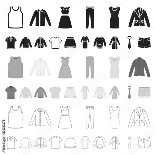 Different kinds of clothes cartoon icons in set collection for design. Clothes and style vector symbol stock web illustration.