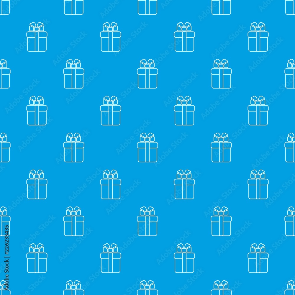 Gift box pattern vector seamless blue repeat for any use