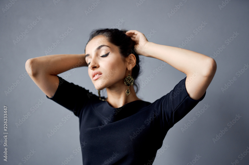 young woman eyes closed makeup beauty young woman eyes closed makeup beauty